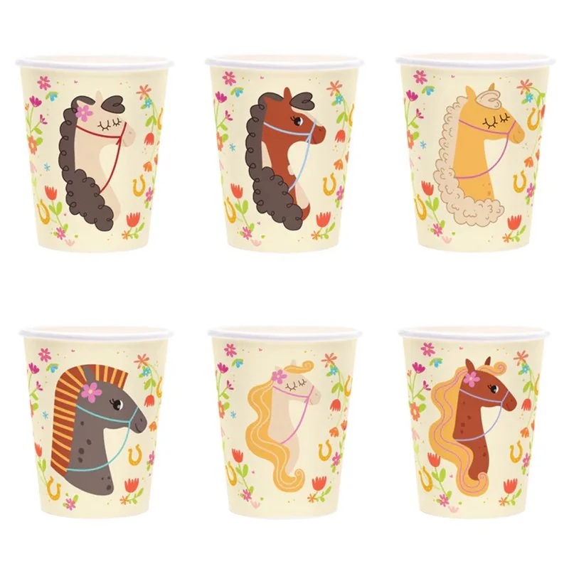 Kelímky papírové Koníci 220 ml 6 ks