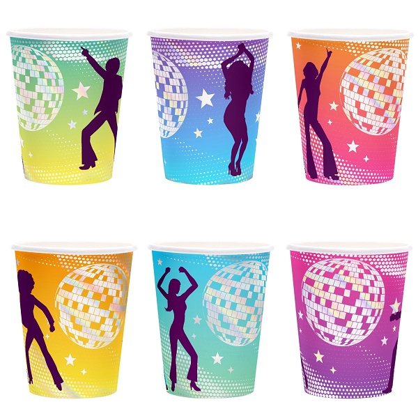 Kelímky papírové Retro Disco 220ml 6ks