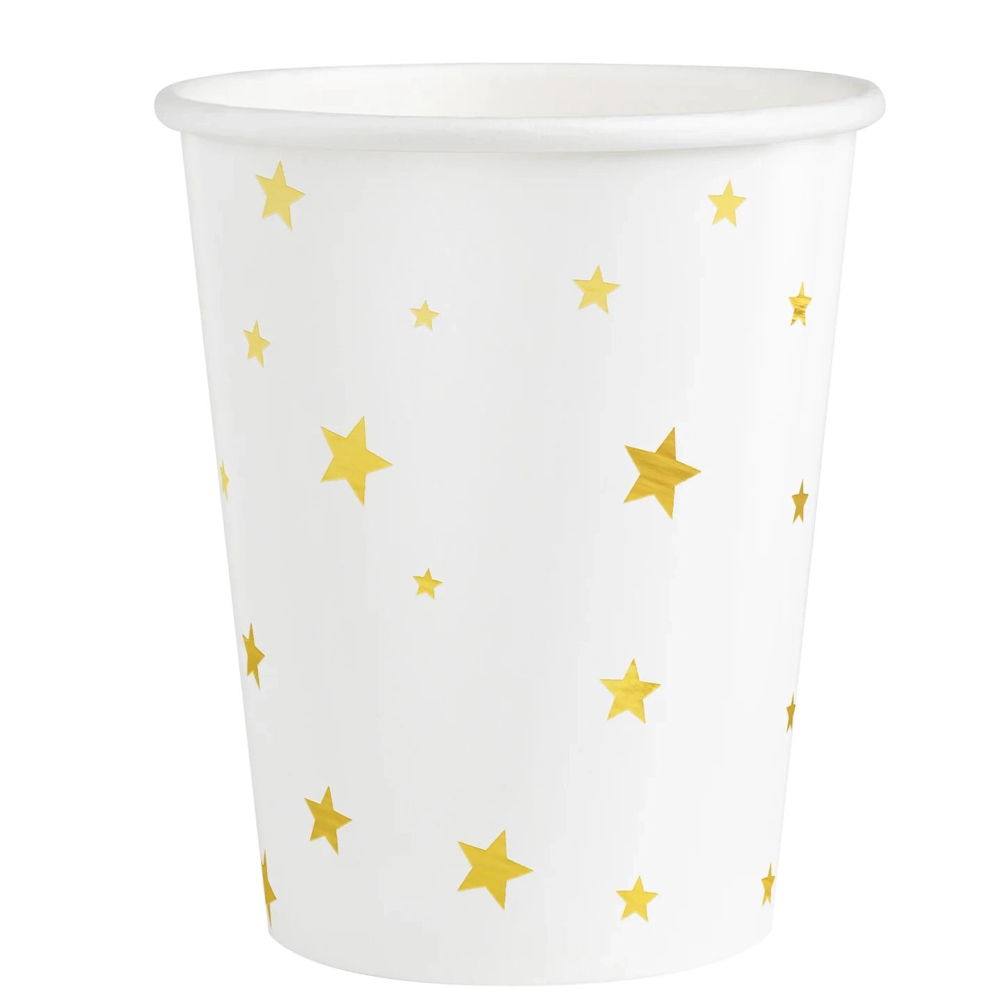 Kelímky papírové bílé se zlatými hvězdičkami 220ml 6ks