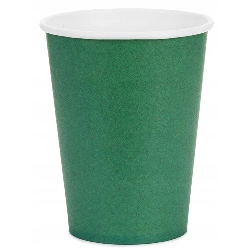 Kelímky papírové tmavě zelené 250 ml 6 ks