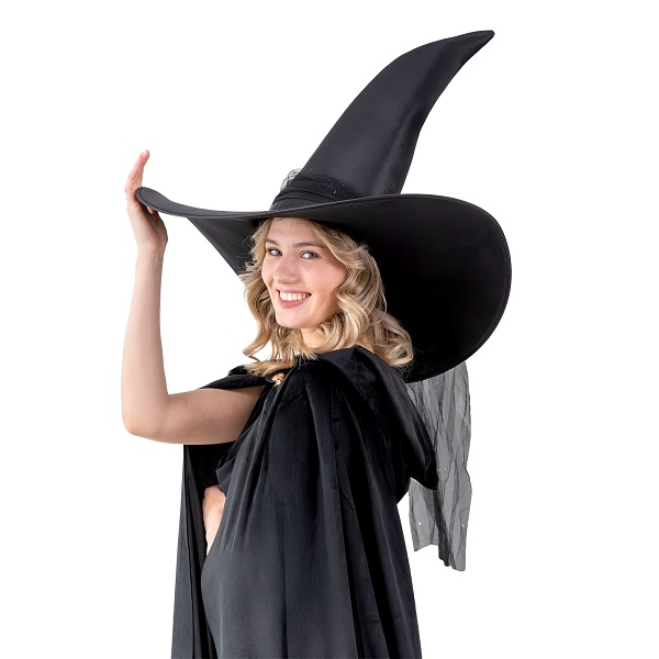 Klobouk čarodějnický černý s vlečkou