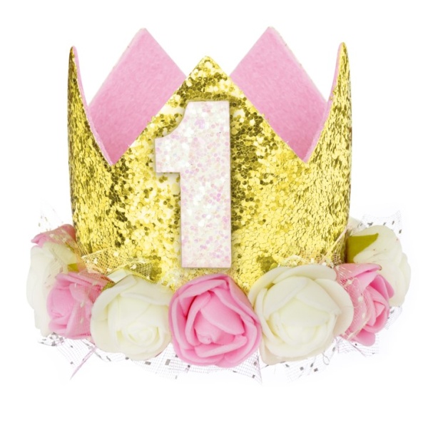 Korunka brokátová zlato-ružová 1. rok