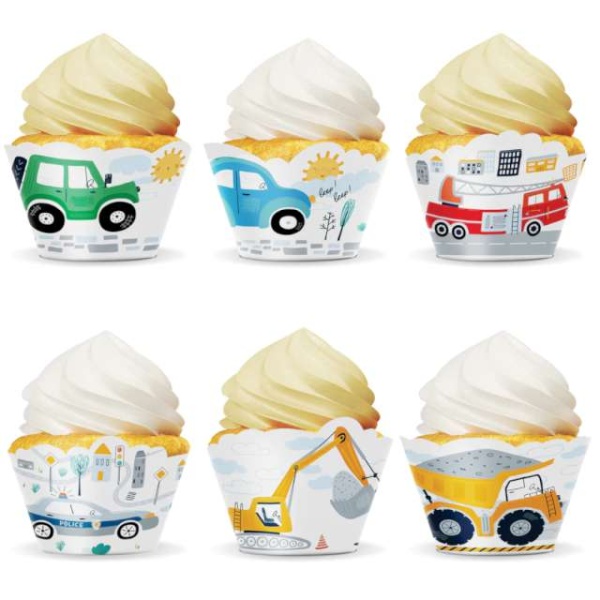 Košíčky na cupcakes dekoratívne Autá 6 ks