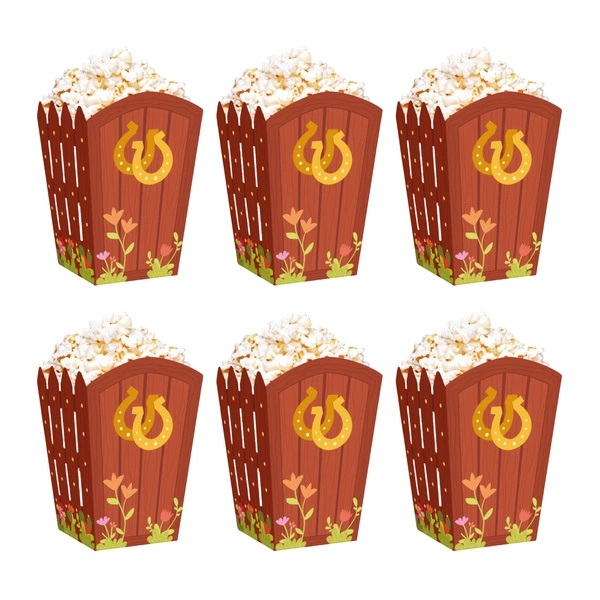 Krabička na popcorn Koně 8,5 x 13,5 cm 6 ks
