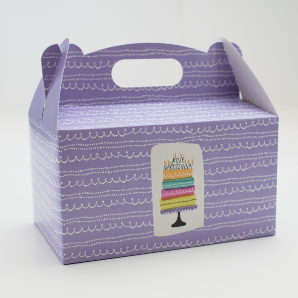 Krabička na zákusky Moje narodeniny torta fialová 20×13×11 cm 1ks