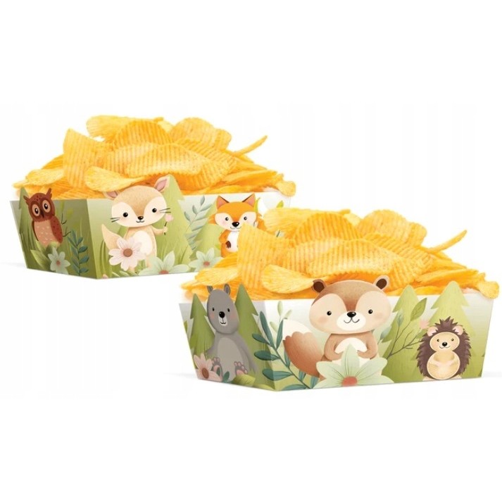 Krabičky na chipsy Lesní zvířátka 3 ks