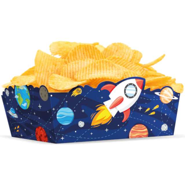 Škatuľky na chipsy Vesmír 15 x 6 cm 3 ks