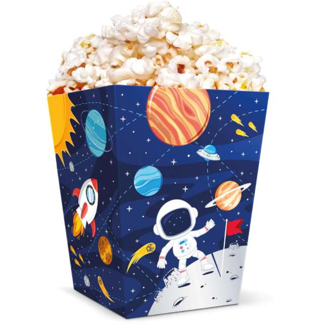 Krabičky na popcorn Vesmír 8,5x12,5 cm (6 ks)