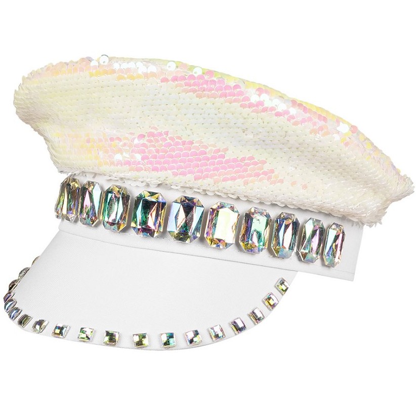 Kšiltovka s duhovými flitry a kamínky