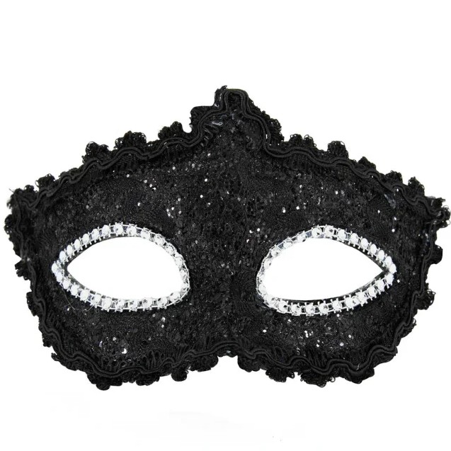 Maska karnevalová černá třpytivá