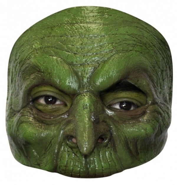 Maska stará čarodejnica zelená