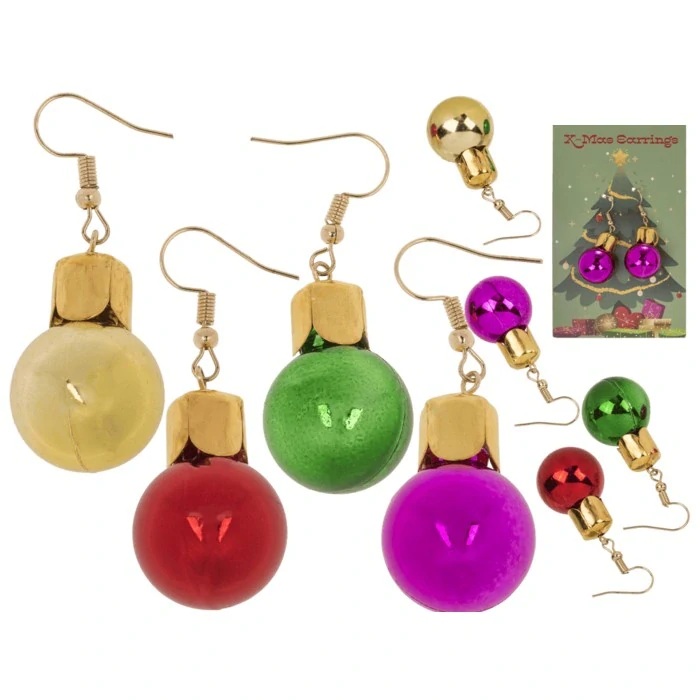 Náušnice Vánoční ozdoby, mix barev