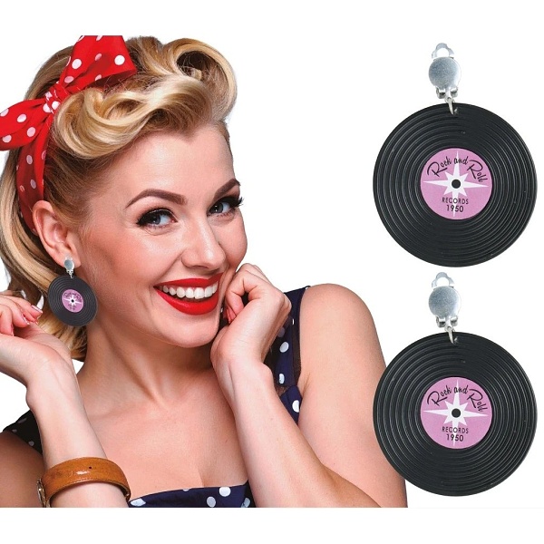 Náušnice retro vinylové desky