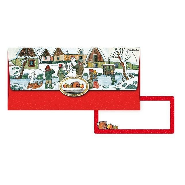 Obálka na peníze červená Josef Lada