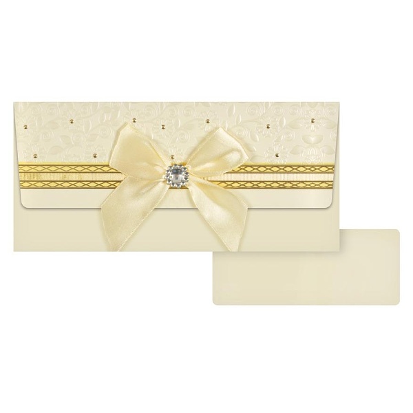 Obálka na peníze krémová mašle