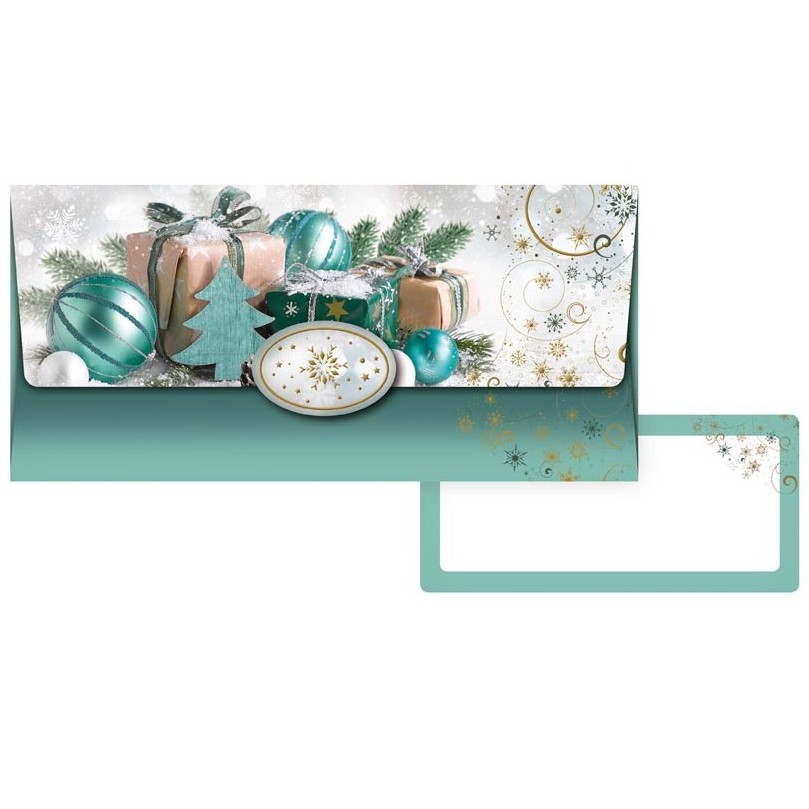 Obálka na peníze zelená s dárky