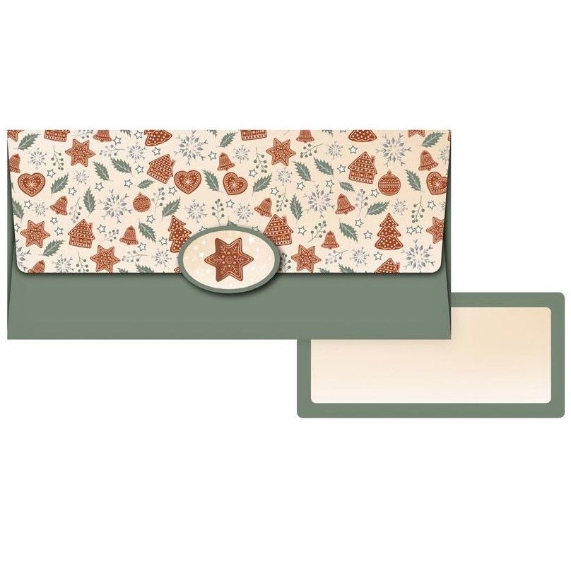Obálka na peníze zelená se stromky s hvězdami