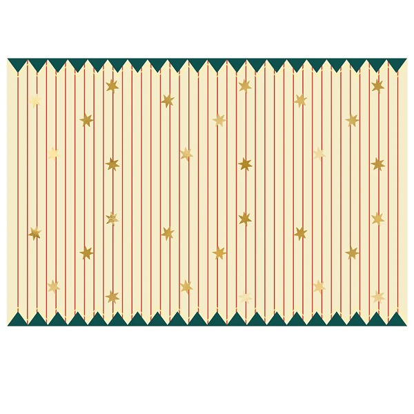 Papírový ubrus na stůl s žlutými proužky a hvězdičkami 180 x 120 cm