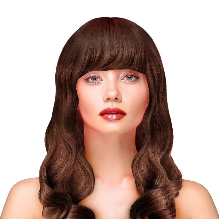 Paruka hnědé dlouhé vlnité vlasy