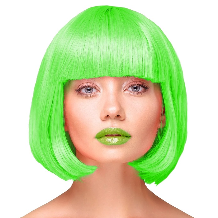 Paruka neonově zelené krátké vlasy