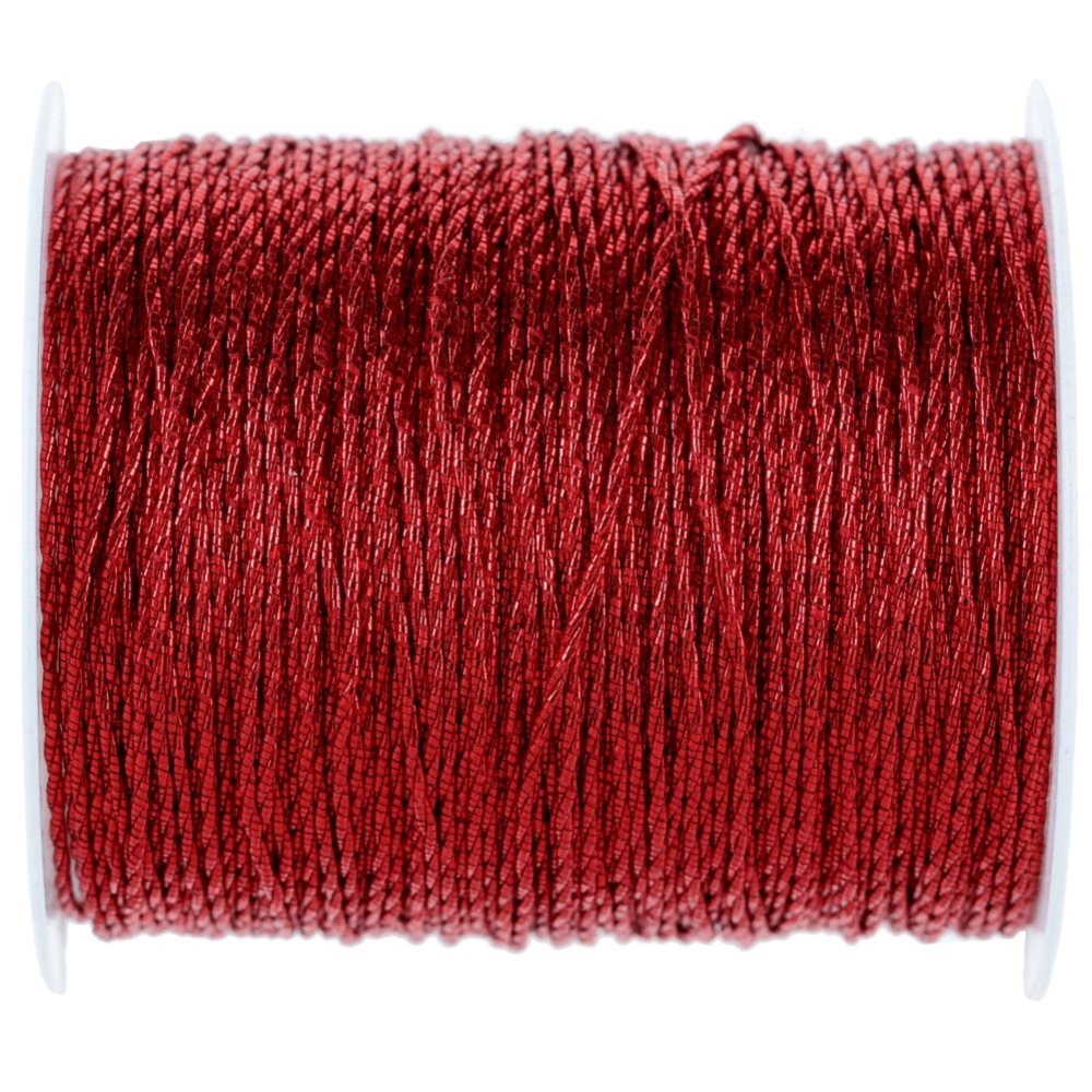 Provázek metalický červený 1mm x 20m