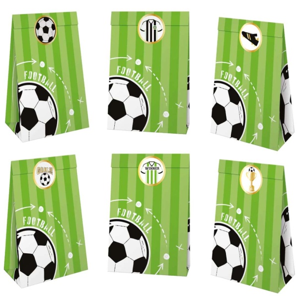Vrecká papierové na sladkosti Futbal 10 x 17,5 cm 6 ks