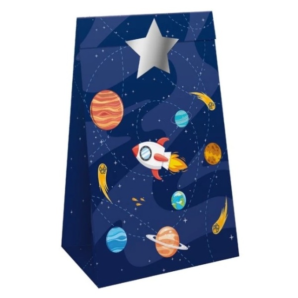 Vrecká papierové na sladkosti Vesmír 10 x 17,5 cm 10 ks
