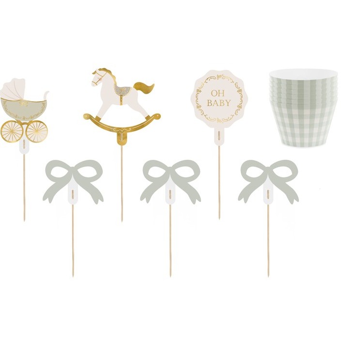 Set na muffiny zelený Oh Baby 6 ks