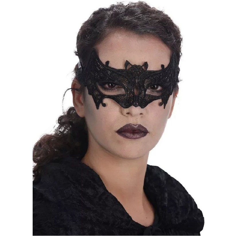 Škraboška černá krajková