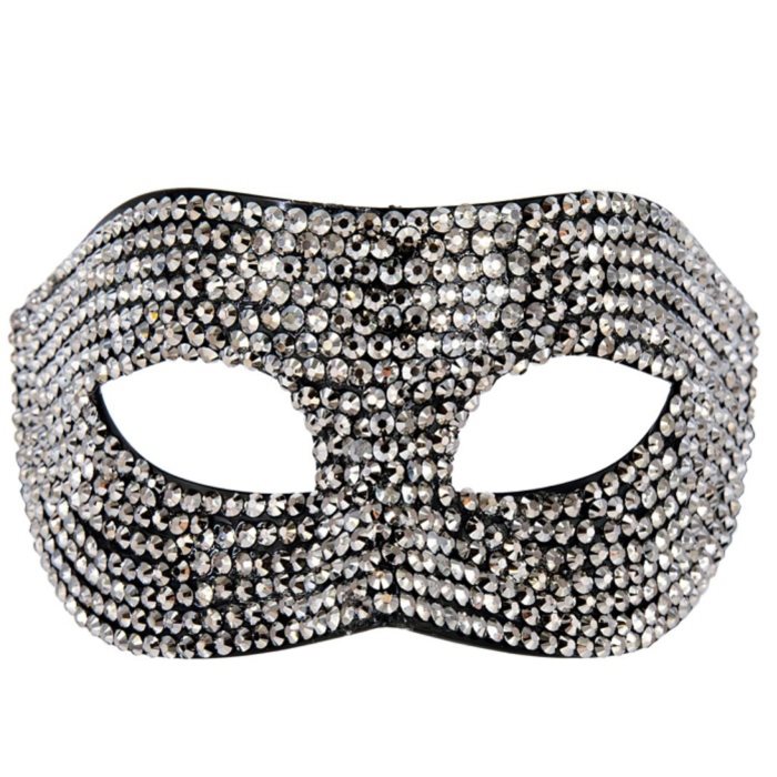 Škraboška kamínková stříbrná