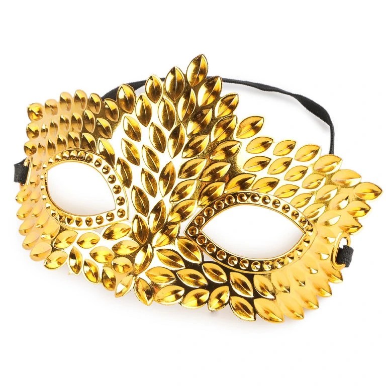 Škraboška karnevalová zlatá