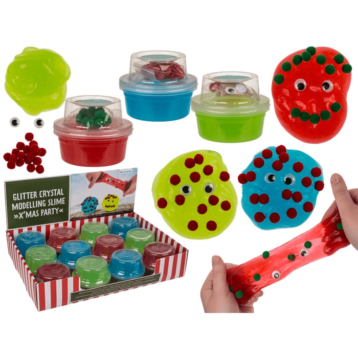 Sliz glitrový s očima mix barev