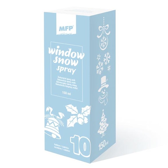 Sprej dekorační sníh na okna se šablonami 150 ml