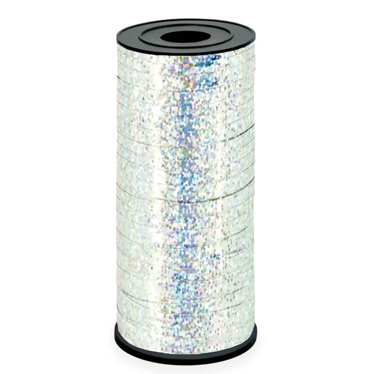 Stuha holografická stříbrná 92 m