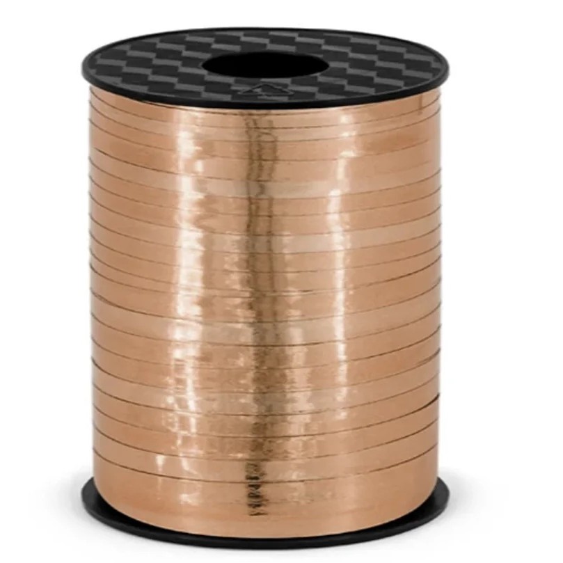 Stuha lesklá růžové-zlato 225 m