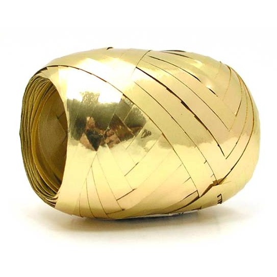 Stuha vázací metalická zlatá 20m