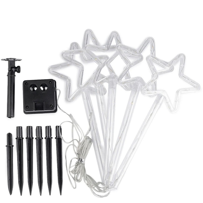 Světlo solární transparentní se zápichem Hvězdy