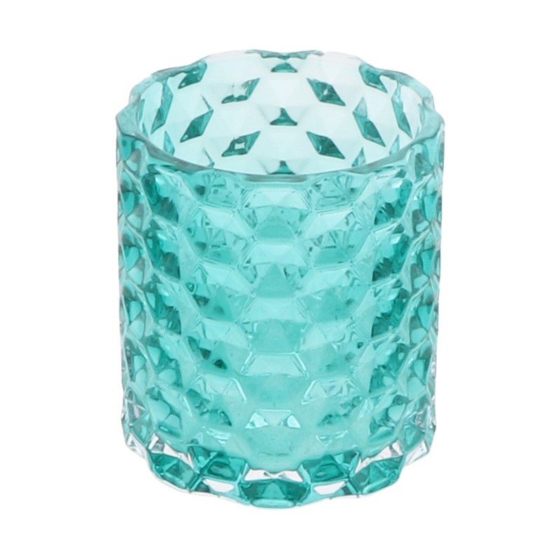 Svietnik sklenený Bradley tyrkysový 7,8 x 8,8 cm