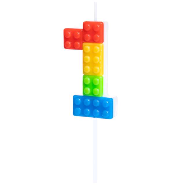 Sviečka tortová číslo 1 Lego kocky 11 cm