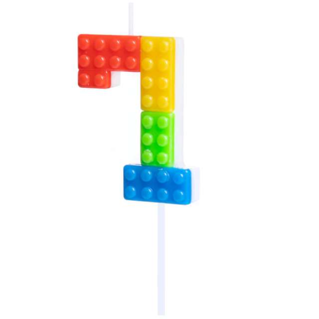 Sviečka tortová číslo 7 Lego kocky 11 cm