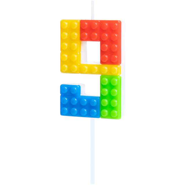 Sviečka tortová číslo 9 Lego kocky 11 cm
