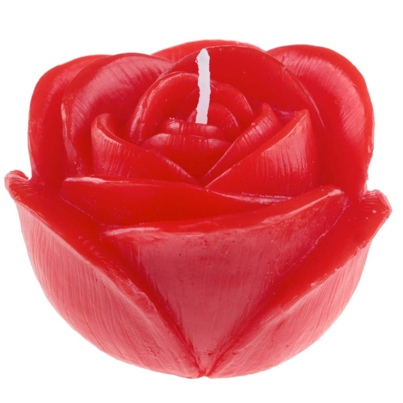 Svíčka ve tvaru růže červená 7x5 cm