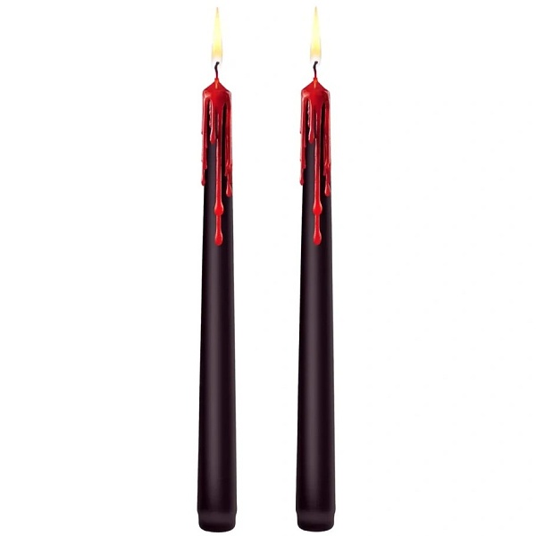 Svíčky Halloweenské černé s krví 2 ks