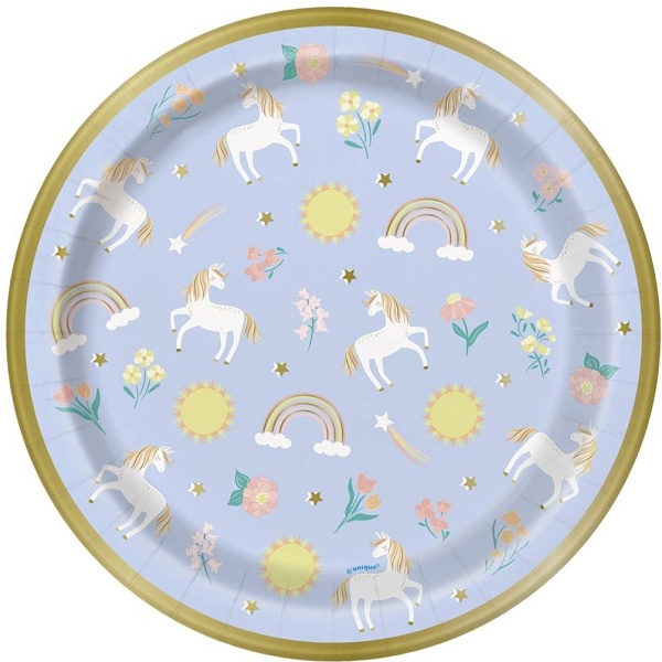 Talíře papírové Unicorn 23 cm 8 ks