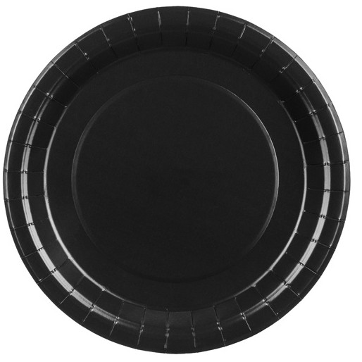 Talíře papírové černé 23 cm 6 ks