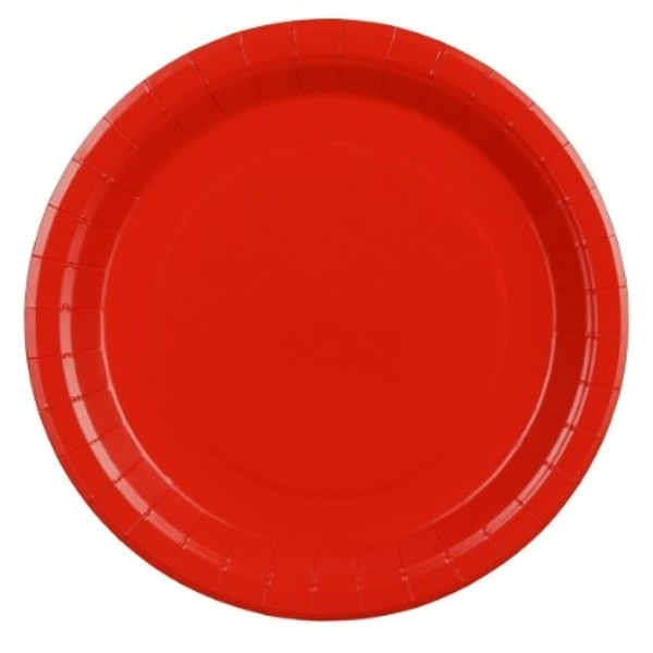 Talíře papírové červené 18 cm 6 ks