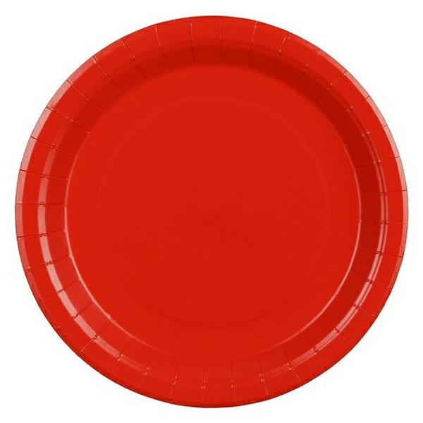 Talíře papírové červené 23 cm 6 ks