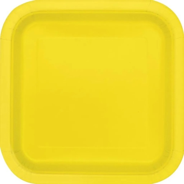 Taniere papierové štvorcové neónovo žlté 22 x 22 cm 14 ks