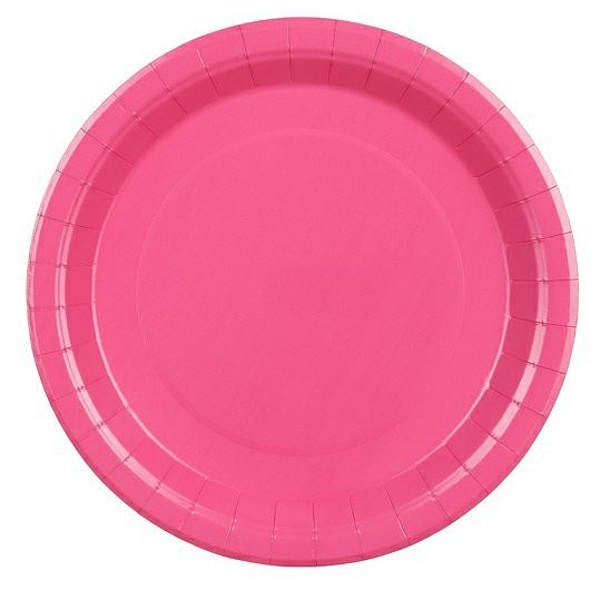Talíře papírové růžové 23 cm 6 ks