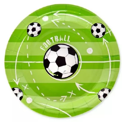 Talířky papírové Fotbal 18 cm 6 ks